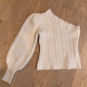 Zara One Shoulder Cream Sweater